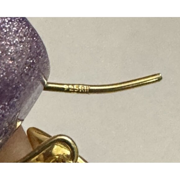 New Gold Over 925 Silver Moon Earrings – Crescent Drop Design, 1.25 Inches - Picture 3 of 6